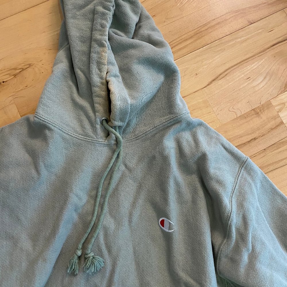 Faded Green Champion Hoodie From Urban Outfitters